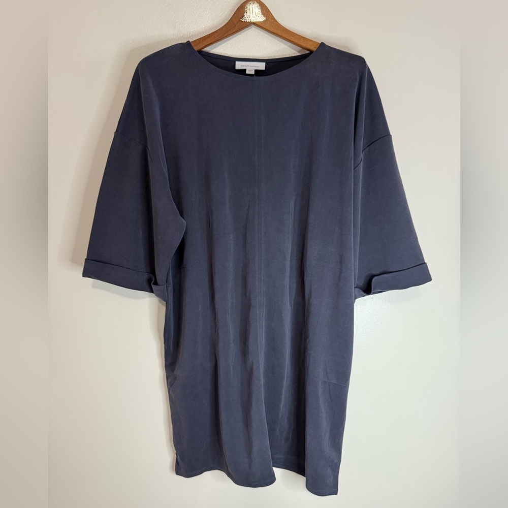 J.Jill pure Jill NWT SANDWASHED shirt dress is in gray/blue size LP